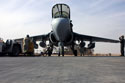 Marines from Marine Tactical Electronic Warfare Squadron 4 begin their intial preflight inspections on one of VMAQ-4's EA-6B Prowlers. Photo by Cpl. Rocco DeFilippis